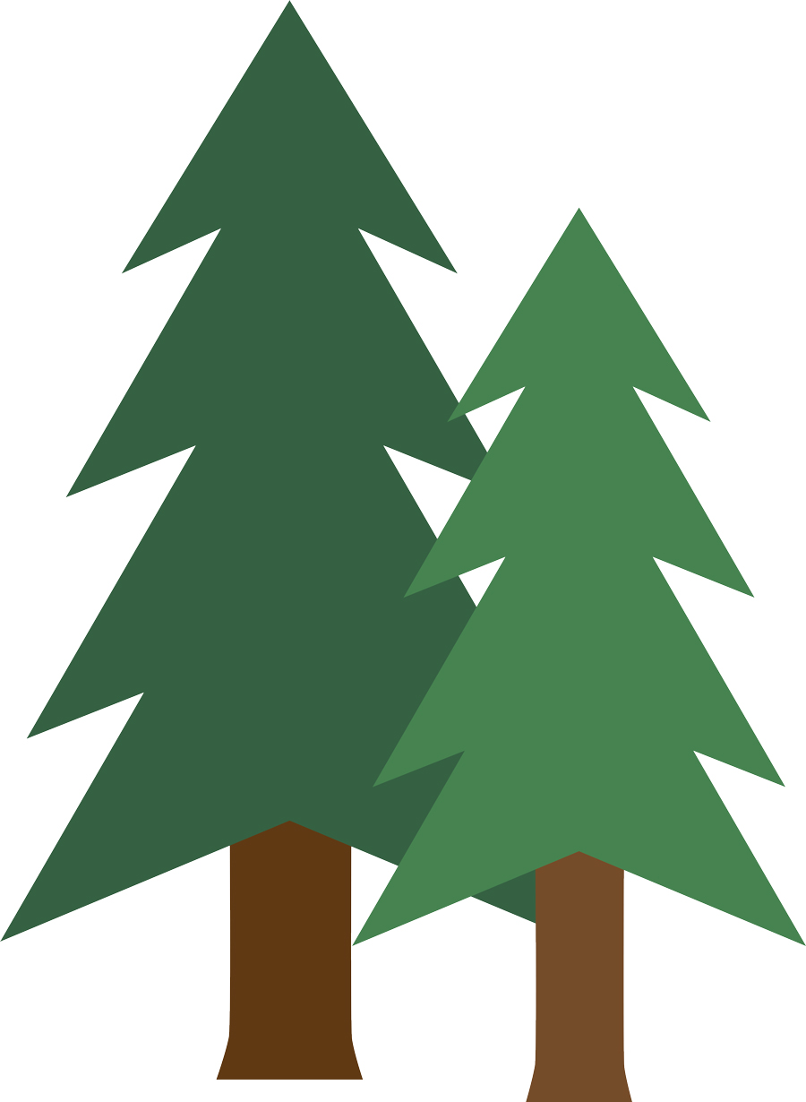 two pine trees graphic